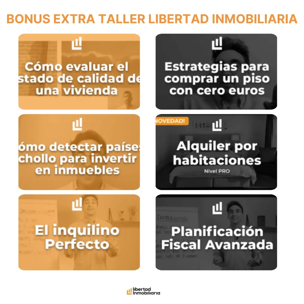 Bonus incluidos en el curso Libertad Inmobiliaria 