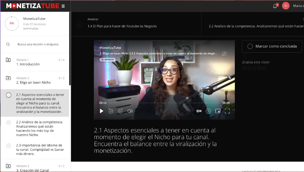 El Curso MonetizaTube de Mari Fuentes por dentro