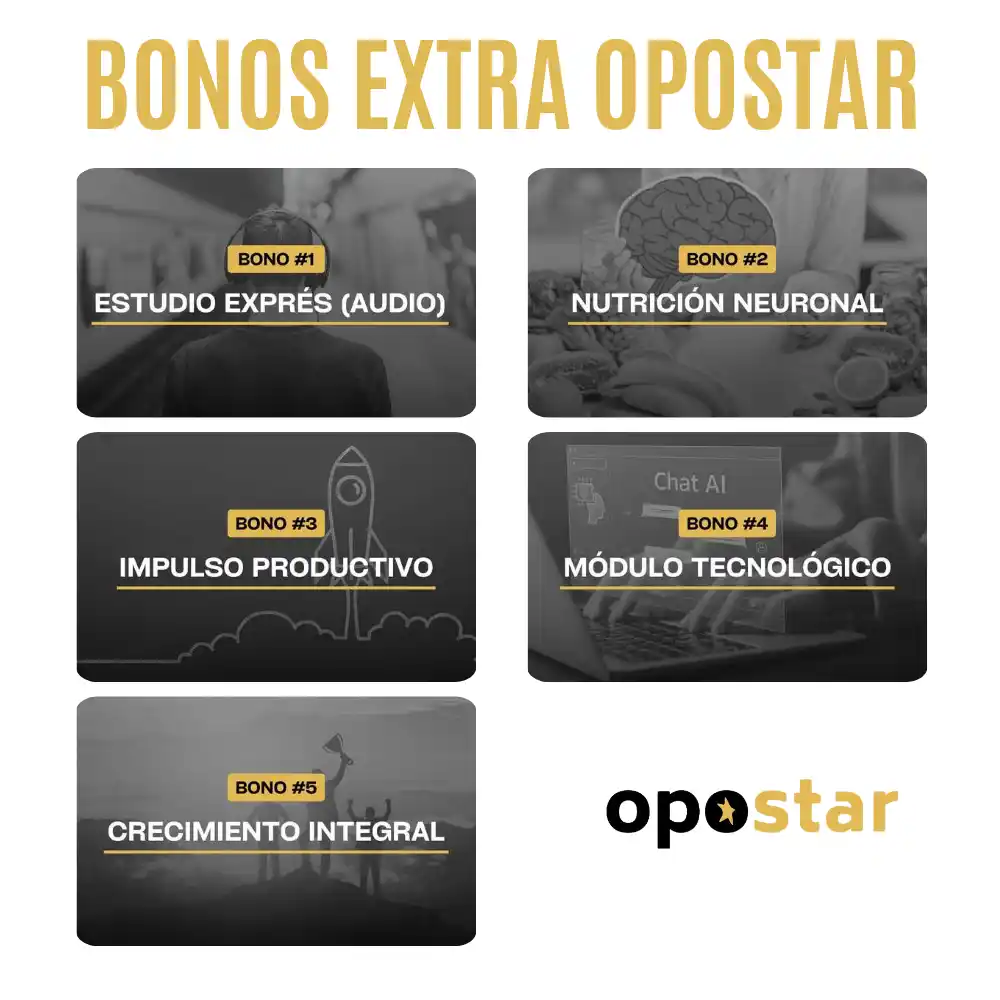 Temario y Bonus extra del Curso Opostar